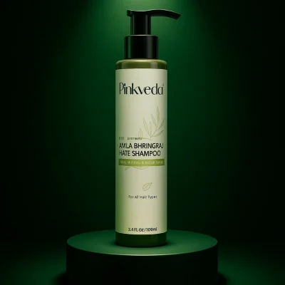 Pinkveda Amla Bhringraj Hair Shampoo | Volumizing & Nourishing | Sulphate-Free | For All Hair Types | 100ml